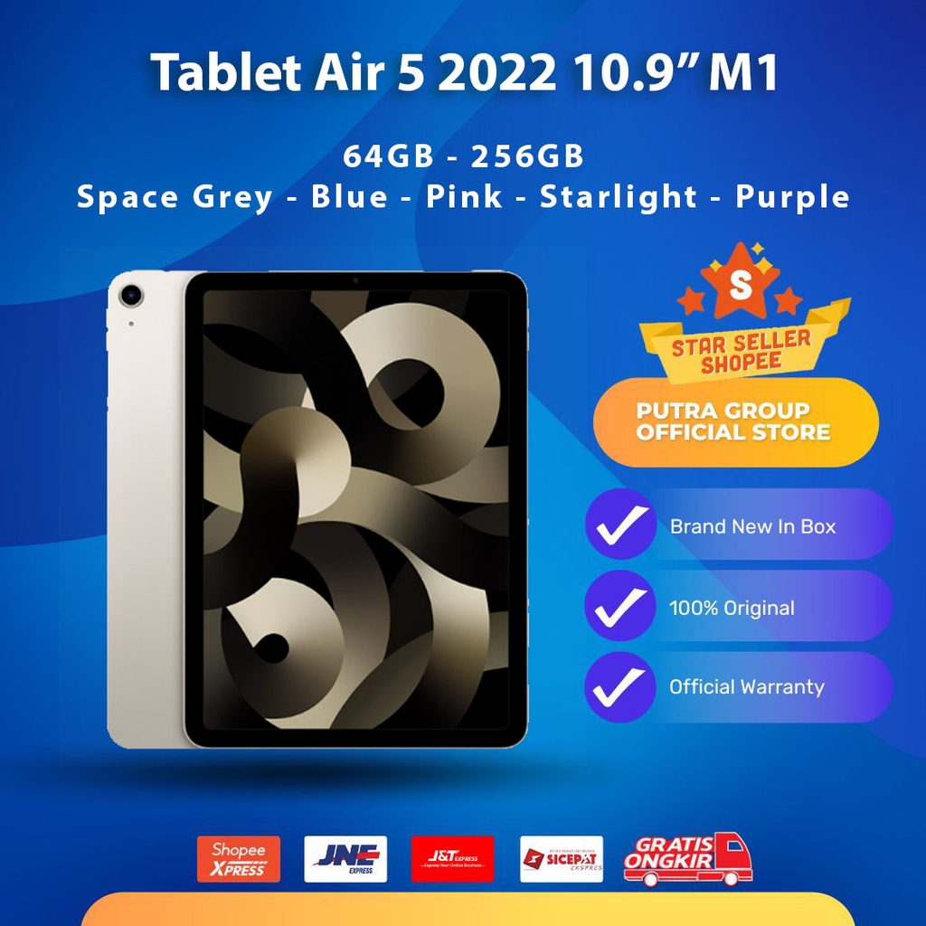 Tabletd Air 5 2022 64GB 256GB WIFI Cellular 5G Bue Purple Grey Pink Starlight 5th gen Air 5 M1 10.9&quot;