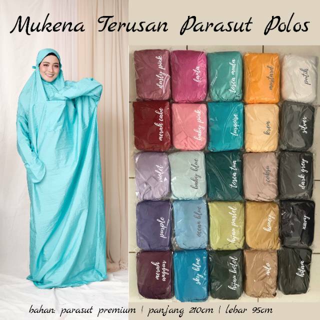 MUKENA TERUSAN PARASUT TRAVEL TEBAL & MURAH
