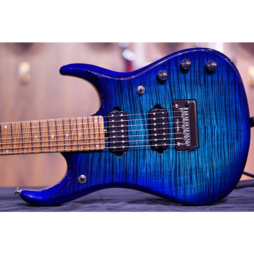 Musicman JP15 7-String - Cerulean Paradise Flame - Roasted Maple F94627