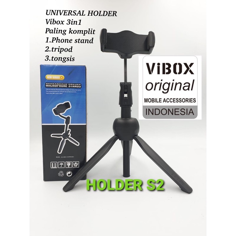 HOLDER PHONE STAND S2 3IN1 TRIPOD TONGSIS UNIVERSAL STAND