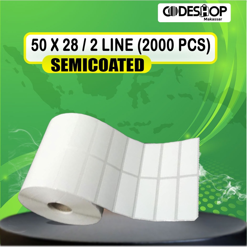 

Stiker Barcode 50 x 28 mm| label Semicoated