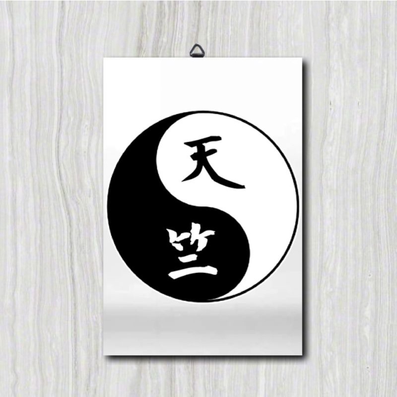 Poster Frame Kayu Bendera Logo Geng Tokyo Revengers Touman Valhala Bonten / Anime / Hiasan Dinding / Dekorasi Kamar Murah Keren / Tenjiku Brahman Toman Valhalla Black Dragon-TenjikuWhite