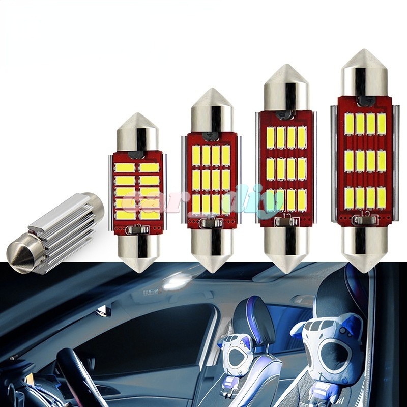 Festoon Lampu Baca LED Dome 31mm 6000K C5W 36mm 36mm Untuk Interior Mobil