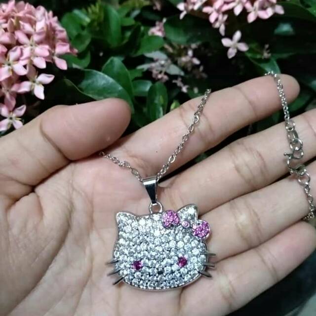 kalung hellokitty emas putih emas xuping