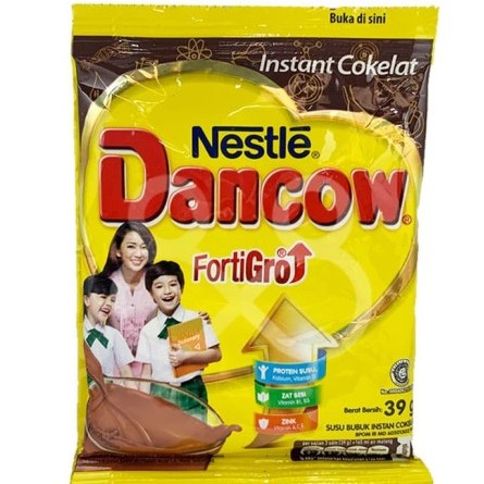 Dancow Fortigro Susu Bubuk Instant Coklat Sachet  5 X 39G