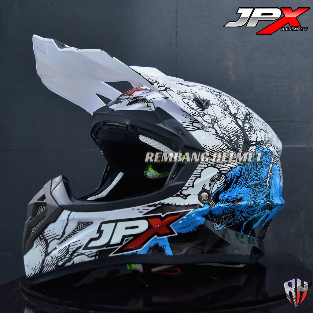 HELM JPX CROSS_FOX1 X14 - PEARL WHITE GLOSS PAKET GANTENG GOOGLE SNAIL HELM JPX KLX ORIGINAL HELMET MOTO TRAIL SUPERMOTO HELM FULL FACE MOTO CROSS TERBAIK TERMURAH-4