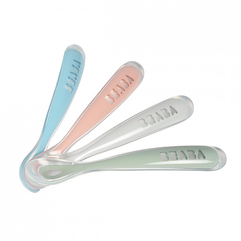 Beaba Ergonomic 1st Age Silicone Spoon - Sendok Makan Anak Bayi Mpasi Belajar Soft Lembut SIlikon Feeding