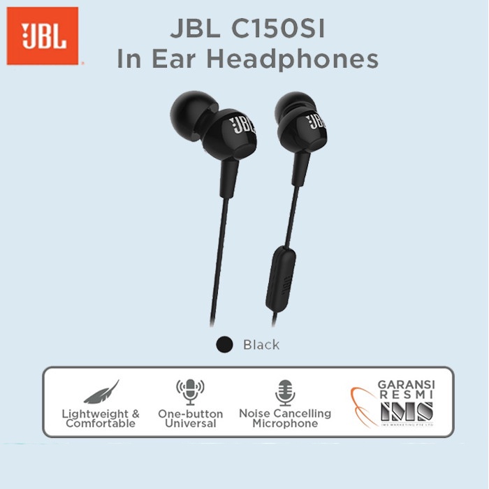 Jbl C150si Headphones Handsfree Mic In Earphone Jack 3.5mm Original Ims alt C100si Laptop Komputer