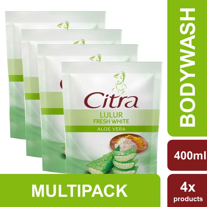 Citra Body Wash - Lulur Fresh White Aloe Vera Refill 4 x 400 mL