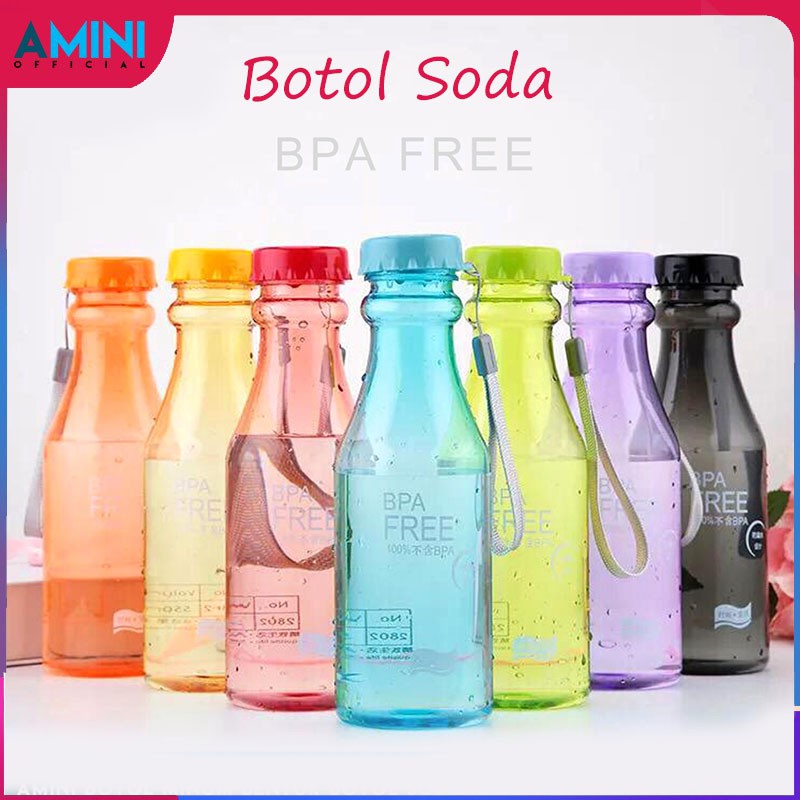  BOTOL  MINUM  SODA BPA FREE WARNA WARNI BOTOL  CANTIK 500 