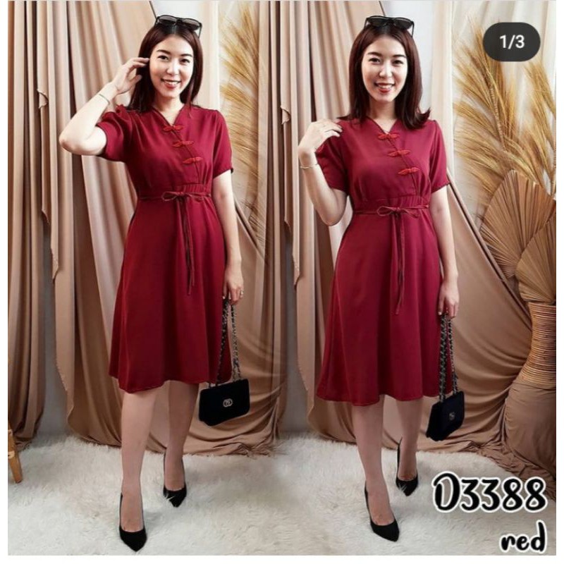 cheongsam dress maroon