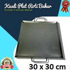 Wajan Roti Bakar Kebab Burger Plat Baja Putih 30x30 Cm