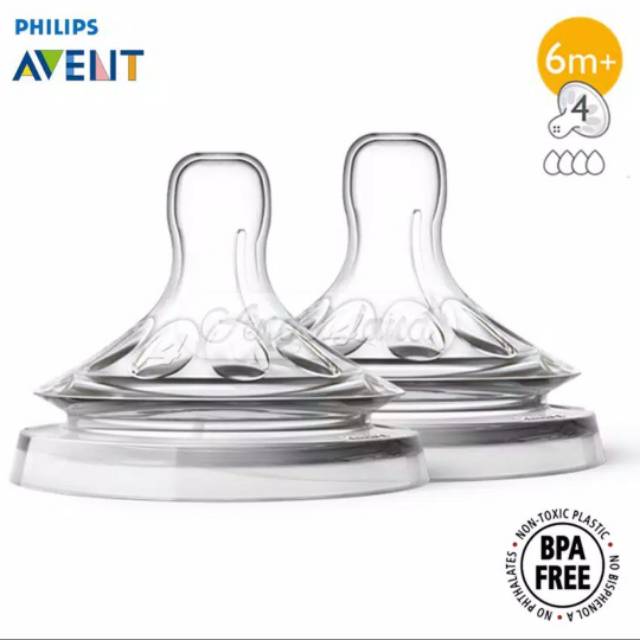 Avent dot Teat Natural Fast Flow 6M+ 2pcs/pack SCF654/23