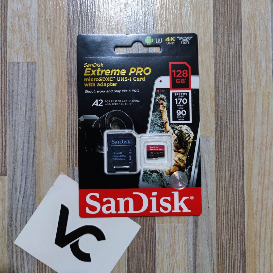 MicroSD SanDisk Extreme Pro 128GB 4K A2 V30 U3 Memory Card Micro SD Kartu Memori