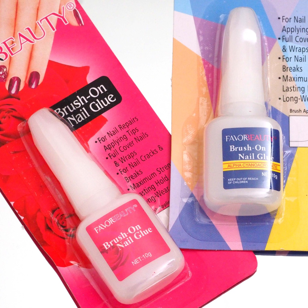 Lem Kuku Palsu Cair Brush-On Nail Glue Gel Aksesoris Nail Art Manicure Murah