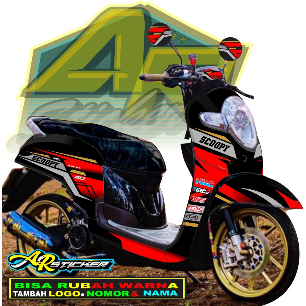 Decal scoopy Decal Scoopy full body Full Blok Decal Scopy Dekal New Fi Stiker 2018 2019 2020 PUTIH