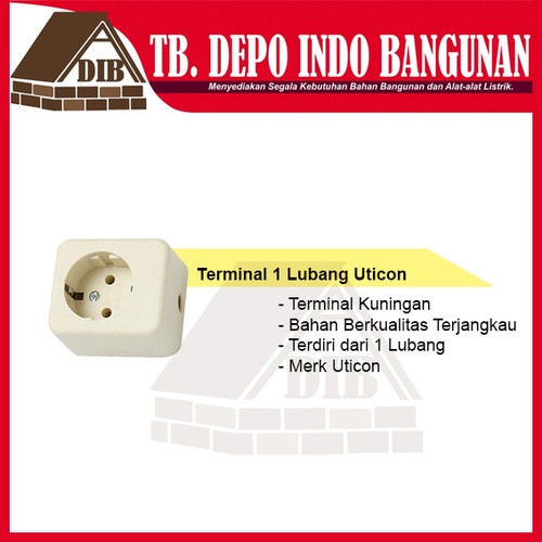 TERMINAL 1 LUBANG UTICON STOP KONTAK KUNINGAN COLOKAN LISTRIK