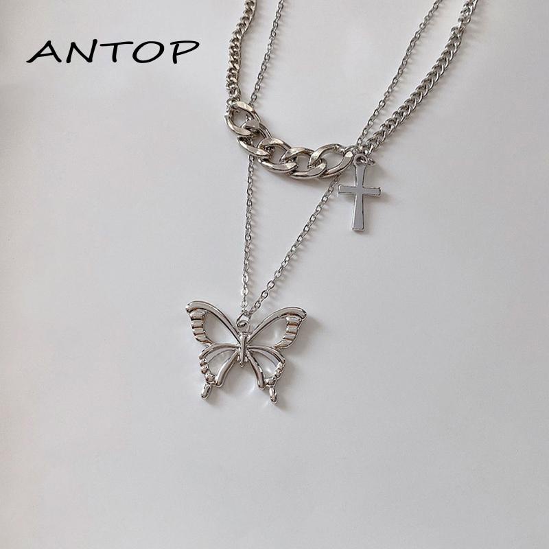 Butterfly Kalung Desain Kupu-Kupu Gaya Hip Hop Untuk Wanita