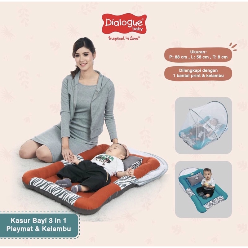 Dialogue Baby Kasur Bayi 3 in 1 Playmate &amp; kelambu Zeon Series DGK9117