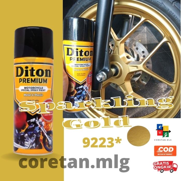 Pilox Velg Diton Premium 9223 Sparkling Gold Pilok Emas Metalik Cat Semprot Emas Velg Motor 400cc