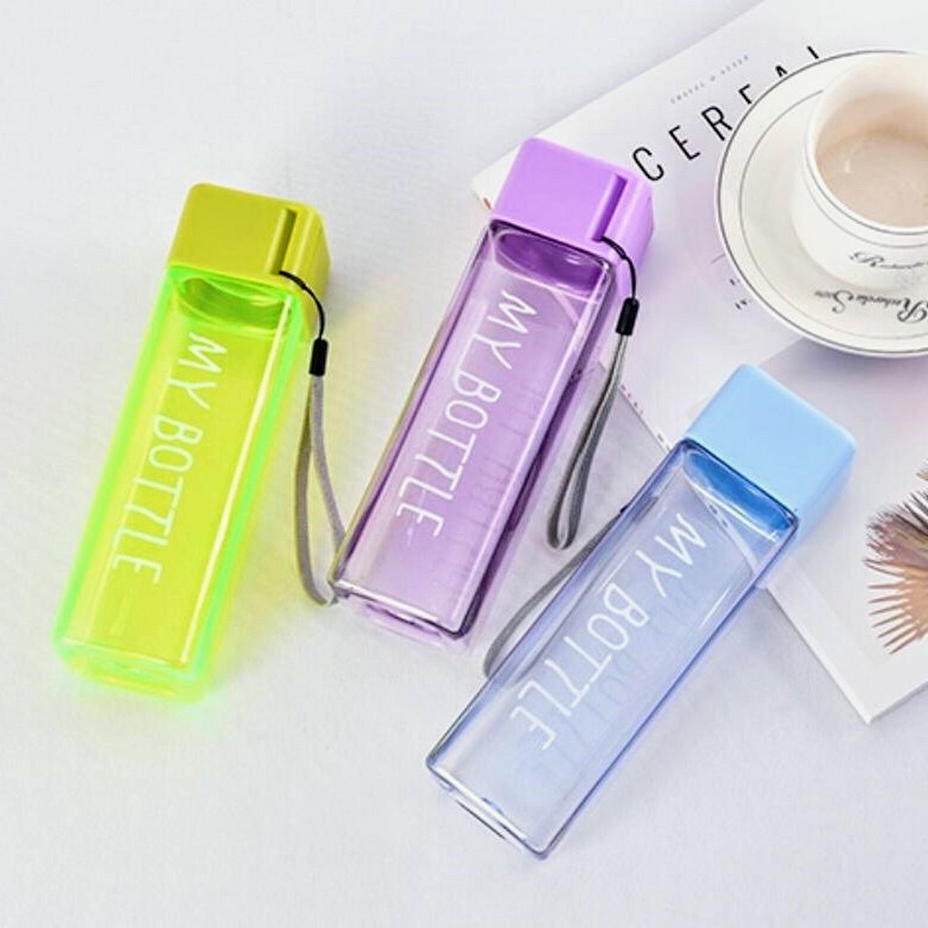 My Bottle Warna TALI PERSEGI Tahan Panas Dan Dingin / Botol Minum Plastik BPA Free