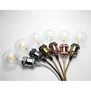 FITING LAMPU GANTUNG E27 ALUMINIUM + KOP KABEL TANPA EDISON FILAMENT