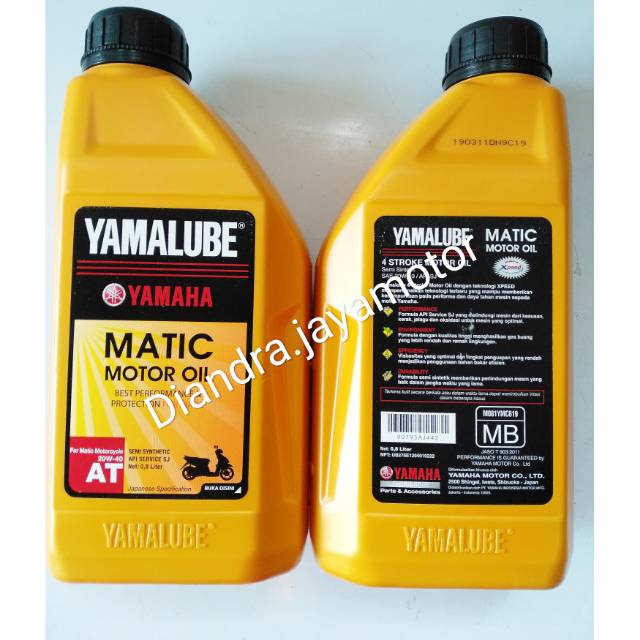 Oli yamalube matic 0.8 lt sae 20-40 asli merk yamaha 100% original for all matic yamaha