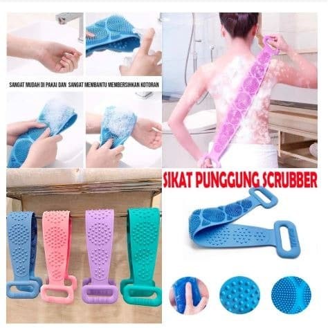 SIKAT SCRUBBER SILICONE PEMBERSIH PUNGGUNG 2 SISI, sikat punggung