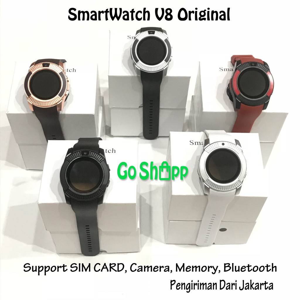 Jual SMARTWATCH V8 - Smartwatch Support Foto dan Telepon - Smartwatch V8  Original Import Indonesia|Shopee Indonesia