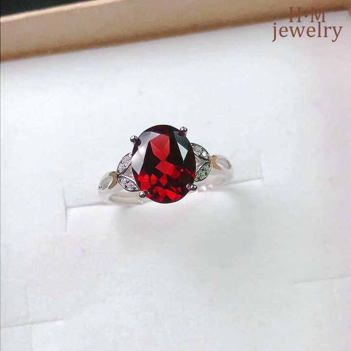 Cincin Batu Permata Merah Imitasi Model Terbuka Untuk Wanita