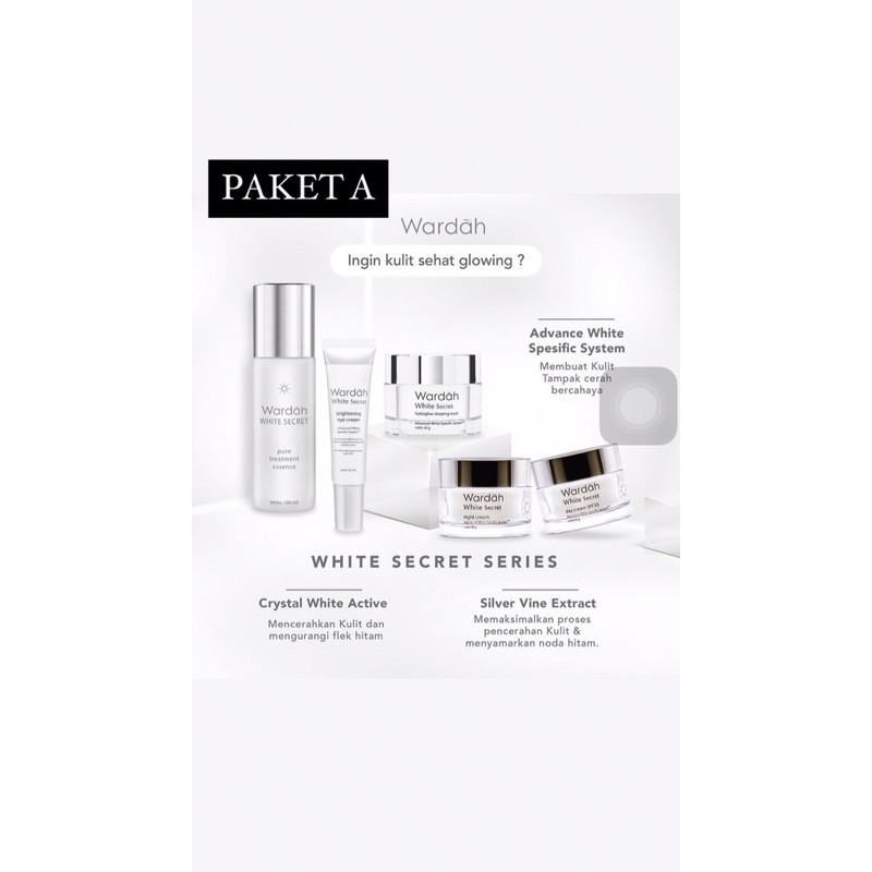 SAKILA KOSMETIK ~WARDAH PAKET WHITE SECRET LENGKAP~