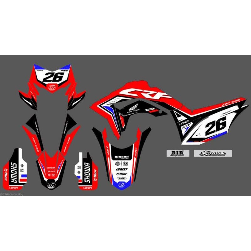 DECAL CRF 150L 150CC 2017 2018 2019 2020 2021 2022 FULL BODY FULL BLOCK