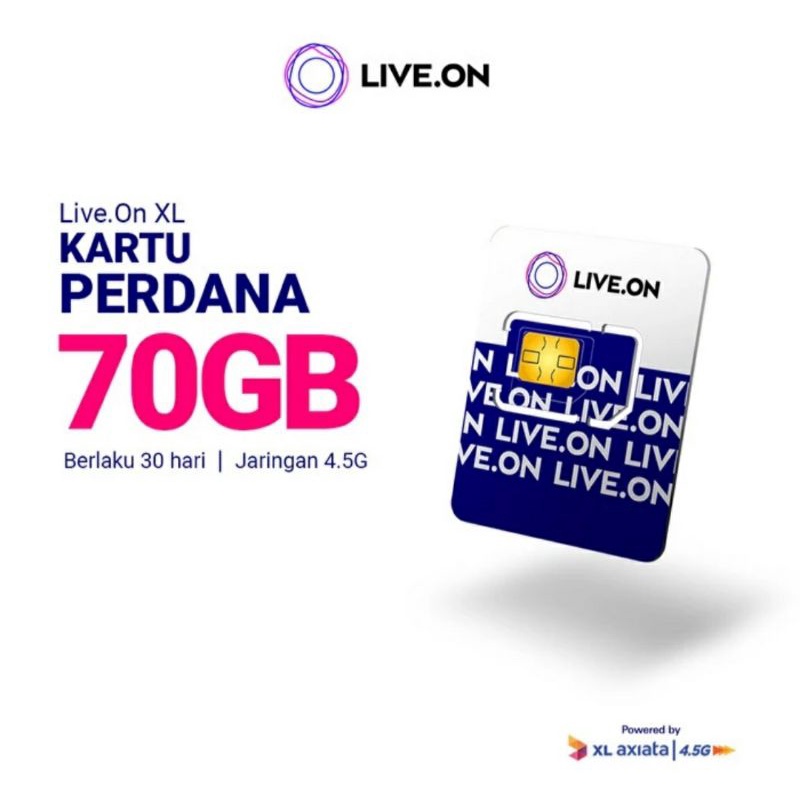 Live. On XL Kartu Perdana Power Go 70GB Jaringan 4.5G ( 30 Hari)