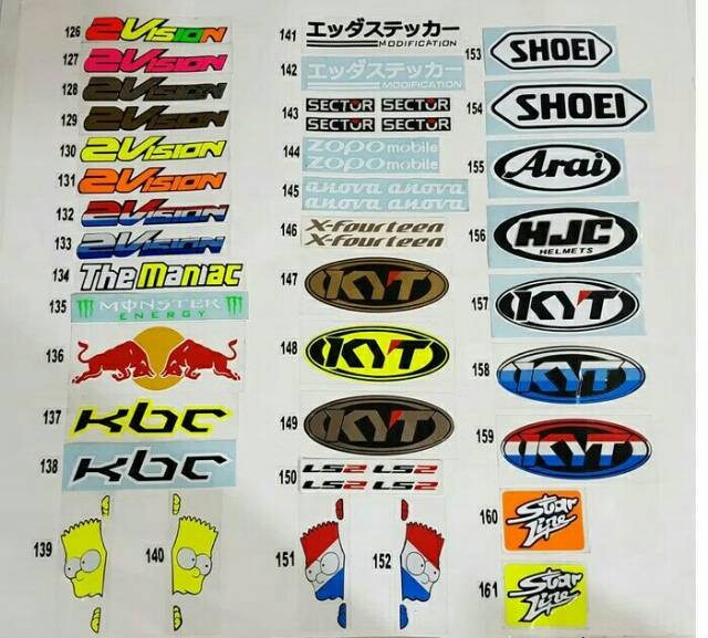 Sticker Visor Sticker Helm Sticker Cutting