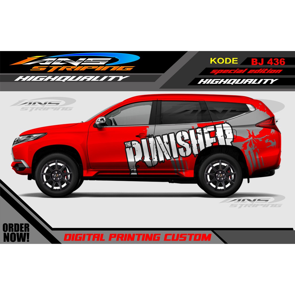 STICKER VARIASI MOBIL PAJERO, FORTUNER / STIKER PAJERO SPORT / STIKER MOBIL PAJERO