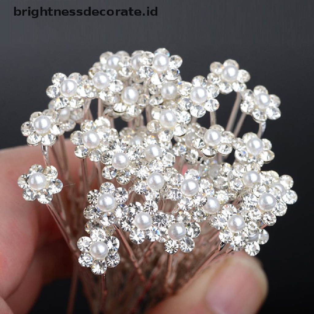 [birth] 40 PCS Wedding Hair Pins Crystal Pearl Flower Bridal Hairpins Hair Accessories [ID]