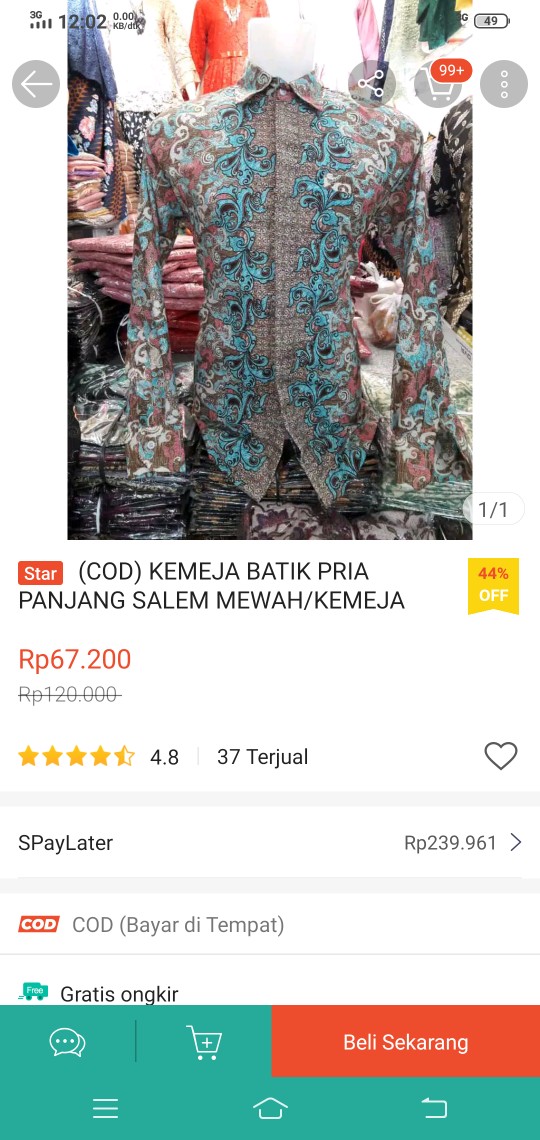 (cod) Kemeja Batik Pria Panjang Salem Mewah/kemeja Wisuda/batik Pagar Bagus/engagement