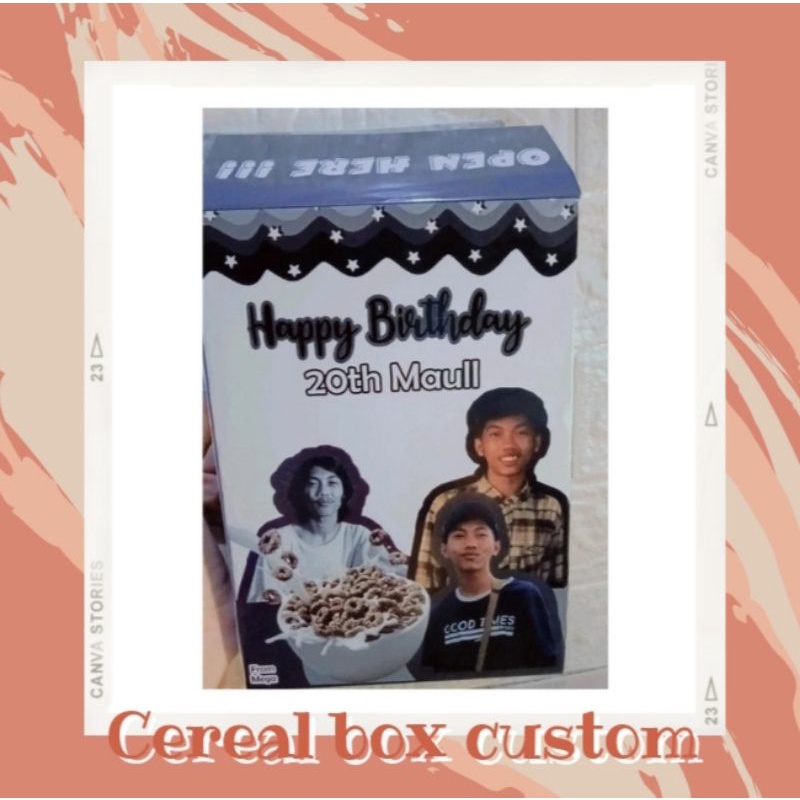 

Cetak cereal box birthday / cereal box custom