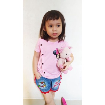 VISION ONLINE [GRATIS ONGKIR] PL94 KAOS KANCING MINNIE ANAK PEREMPUAN 1 TAHUN MURAH KOREA LUCU BAJU