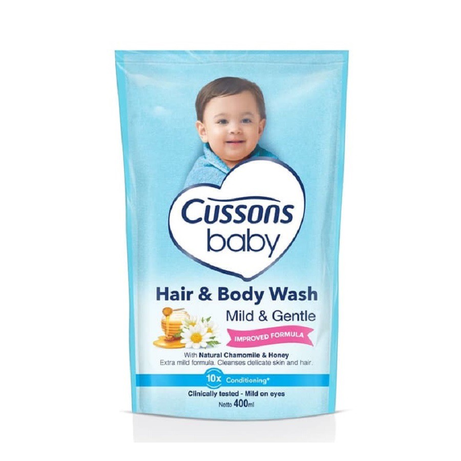 Cussons Baby Hair and Body Wash Mild Gentle Reffil 400ml Sabun Shampo Bayi