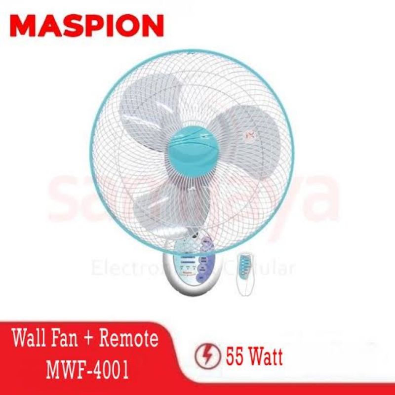 Maspion Kipas Angin Dinding remote 16" MWF-4001 RC Maspion Wall Fan Remote 16" MWF 4001 RC