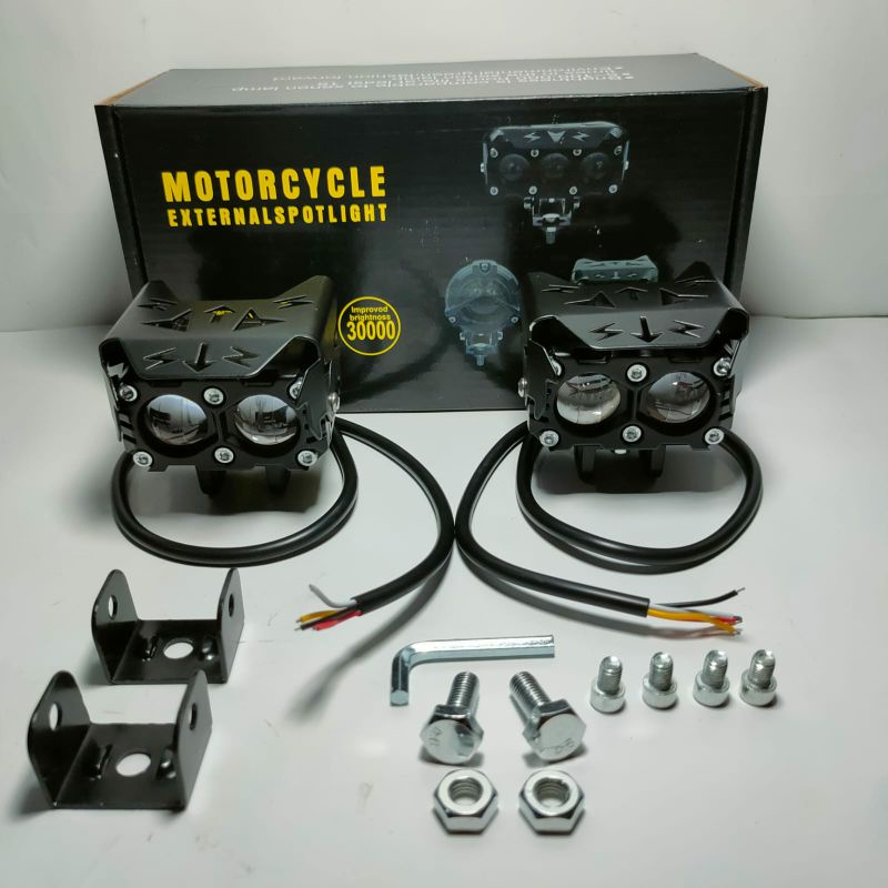 Lampu Tembak Sorot SQL 2 Mata LED Laser Gun D2 Motor Mobil