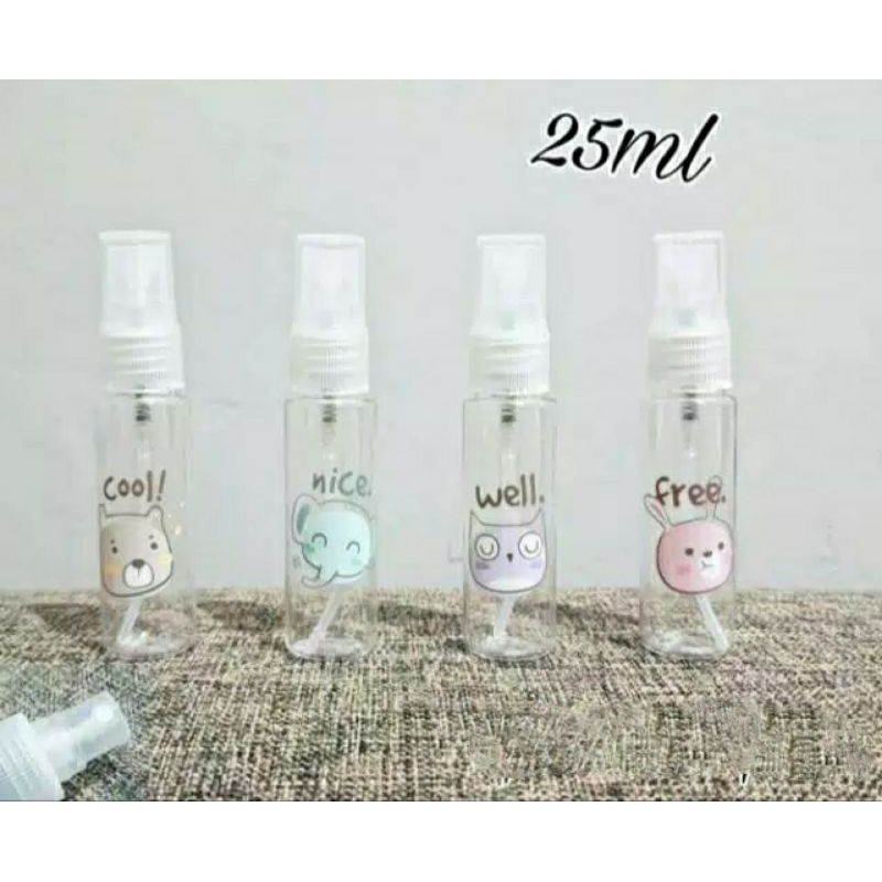 Botol Kosong Spray Refill Mini Motif Lucu Unik Simple Praktis Portable Travel Multifungsi New Normal