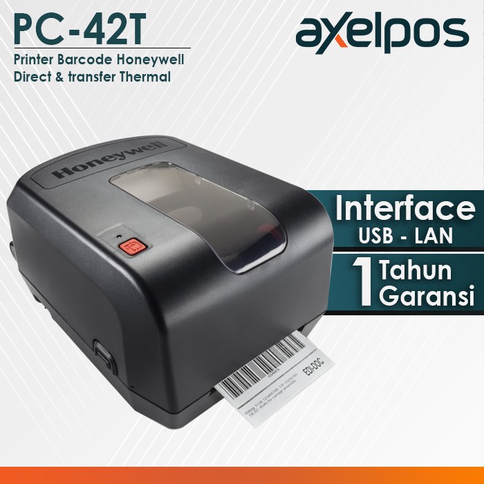 PRINTER BARCODE THERMAL LABEL HONEYWELL PC42T KONEKSI USB - LAN