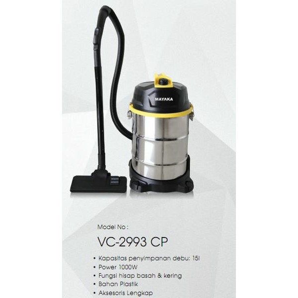 Mayaka VC-2993 CP Vacuum Cleaner basah dan kering ORIGINAL