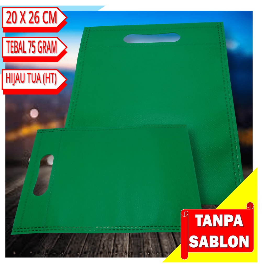 

Tas Spunbond Model Plong 20 x 26 cm warna Hijau Tua (HT)