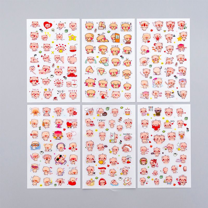 

BAYAHXX 6 Lembar Stiker Hewan Lucu DIY Diary Scrapbook Dekorasi Stiker