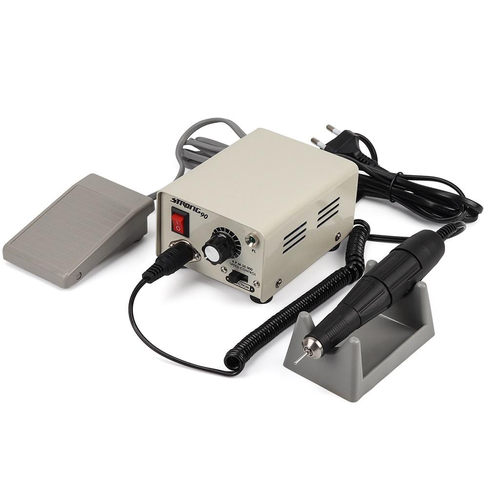 Strong 90 65W 35000RPM Professional Electric Nail Art Drill Machine Stainless Steel Pedicure Nail Polishing Manicure Machine