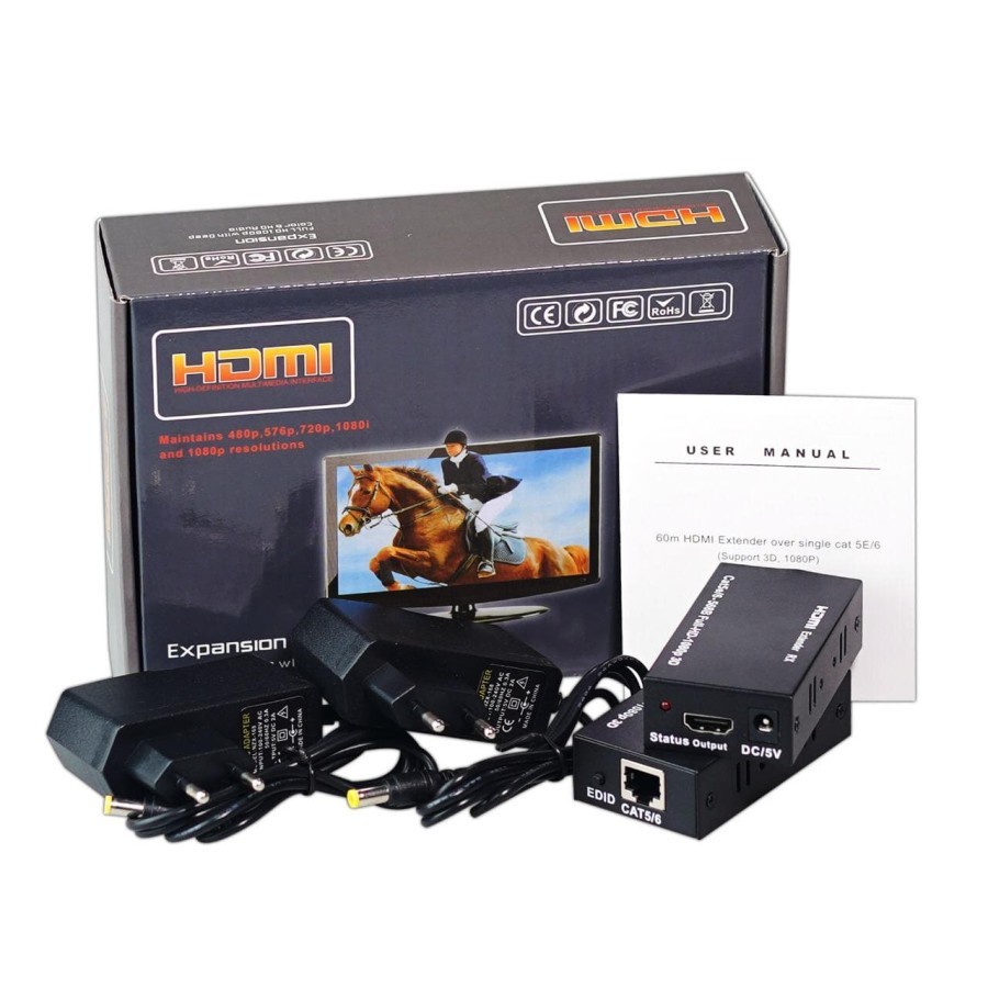 Extender HDMI Max 60M over Kabel Lan RJ45