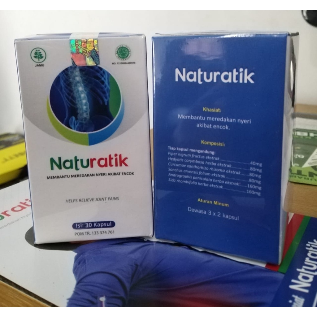 NATURATIK Naturafit / Obat Herbal PEGAL dan NYERI pada SENDI - ORIGINAL BPOM-2x Box Isi 30 Kapsul